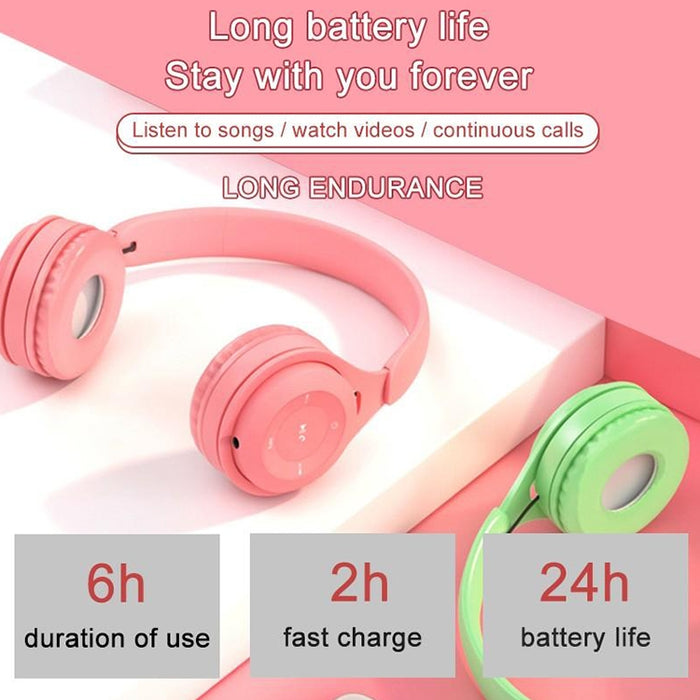Auriculares Bluetooth Macaron con calidad de sonido de alta fidelidad Y08, compatible con llamadas, tarjeta TF y AUX de 3,5 mm