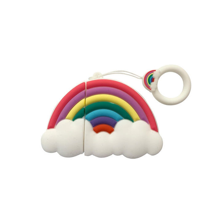 Funda protectora de silicona arcoíris multicolor a prueba de golpes para auriculares inalámbricos para Apple AirPods 1/2