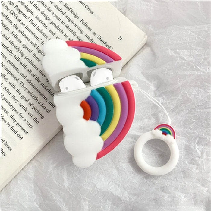 Funda protectora de silicona arcoíris multicolor a prueba de golpes para auriculares inalámbricos para Apple AirPods 1/2