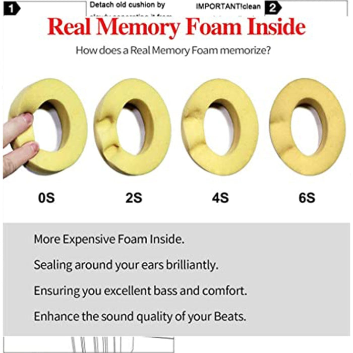 1 par de chaquetas para auriculares con orejeras de esponja suave para Beats Solo 2,0, versión con cable