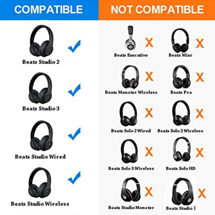 1 par de chaquetas para auriculares con orejeras de esponja suave para Beats Studio 2,0