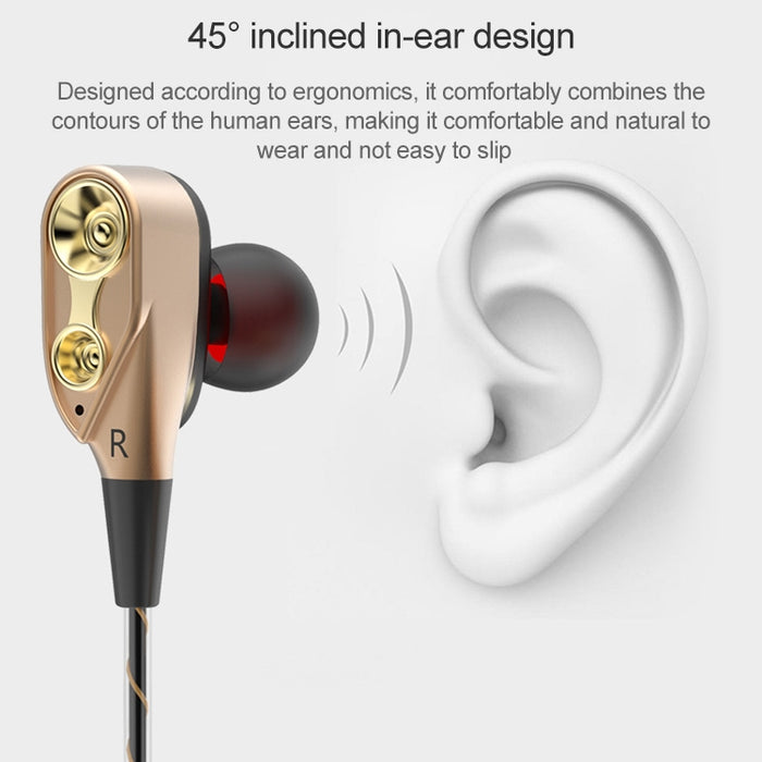 D12 1,2 m con cable en la oreja Interfaz de 3,5 mm Auriculares estéreo HIFI controlados por cable Bucle de movimiento dual Juego para correr Auriculares con música con embalaje