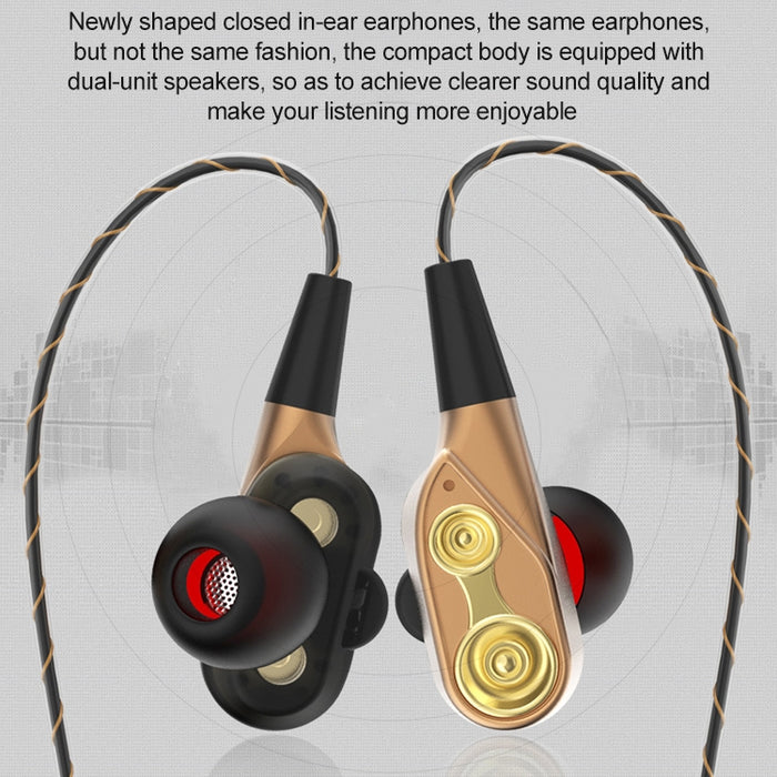 D12 1,2 m con cable en la oreja Interfaz de 3,5 mm Auriculares estéreo HIFI controlados por cable Bucle de movimiento dual Juego para correr Auriculares con música con embalaje