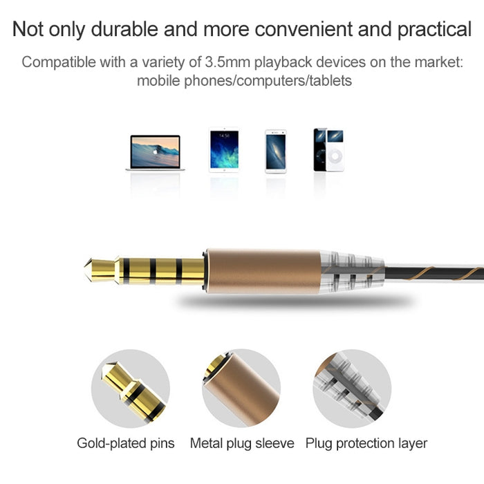 D12 1,2 m con cable en la oreja Interfaz de 3,5 mm Auriculares estéreo HIFI controlados por cable Bucle de movimiento dual Juego para correr Auriculares con música con embalaje