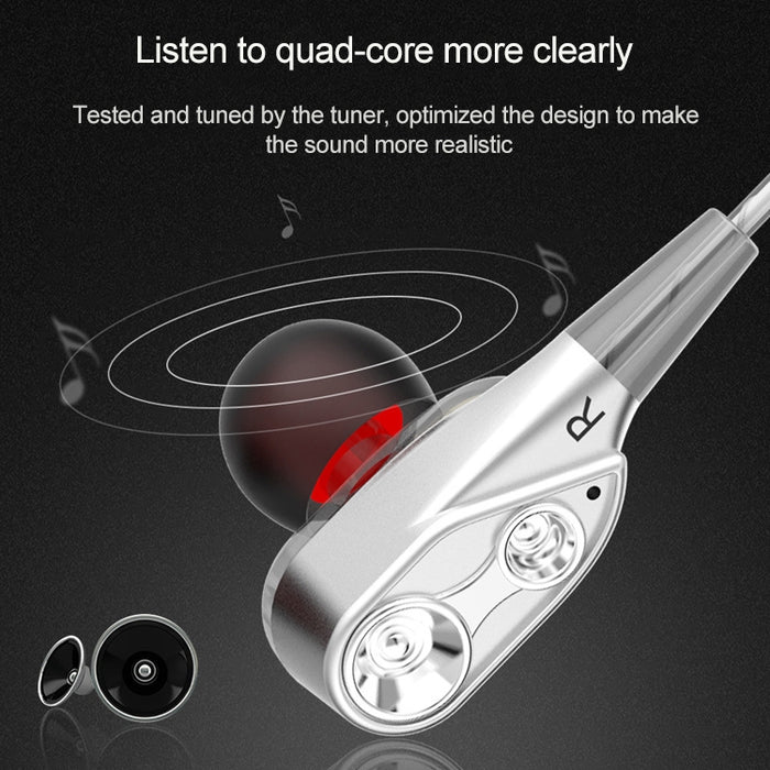 D12 1,2 m con cable en la oreja Interfaz de 3,5 mm Auriculares estéreo HIFI controlados por cable Bucle de movimiento dual Juego para correr Auriculares con música con embalaje