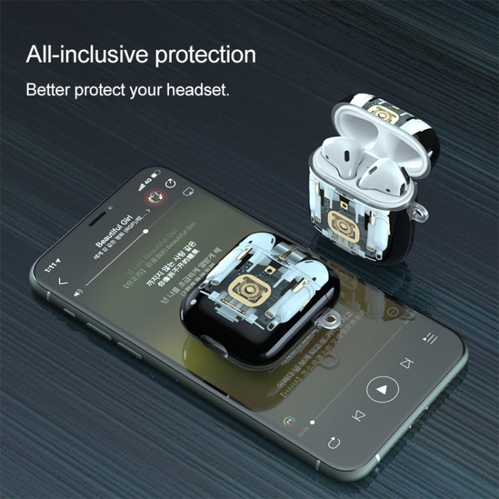 Para AirPods 1/2 Funda protectora para auriculares de TPU con estructura mecánica