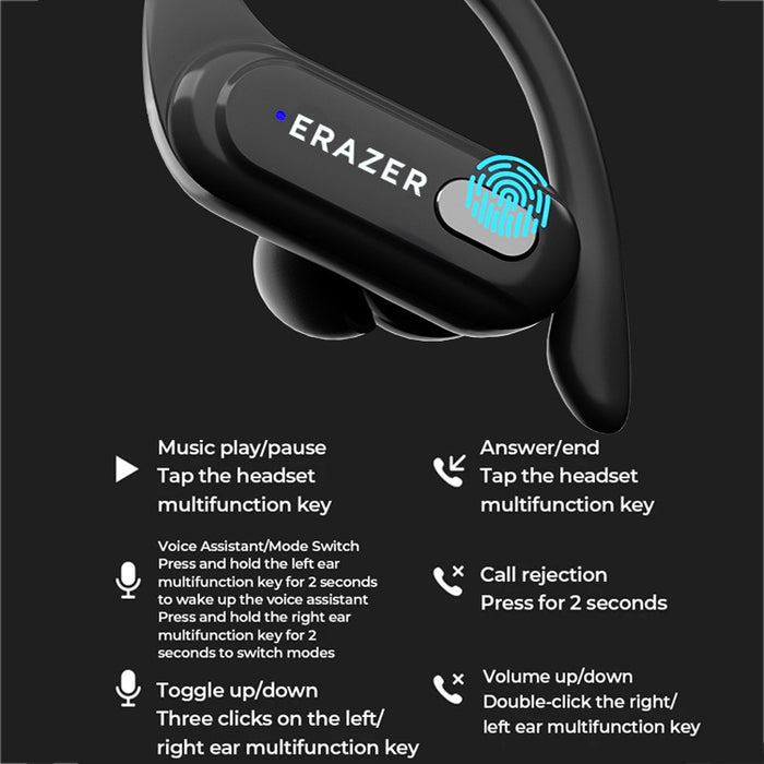 Lenovo XT60 Bluetooth 5.3 Auricular Bluetooth inalámbrico deportivo montado en la oreja, XT60 Pro