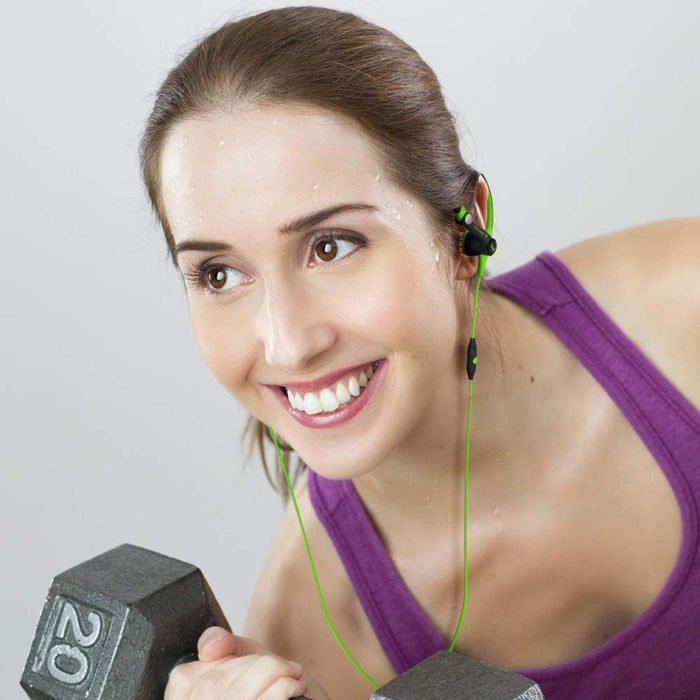 Mucro MB-232 Auriculares estéreo con cable y gancho para la oreja deportivos intrauditivos para correr y gimnasio