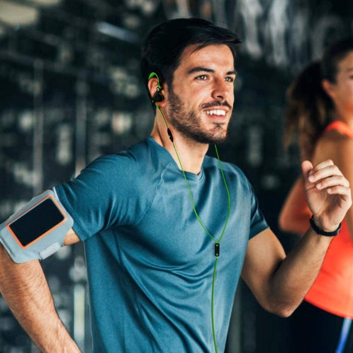 Mucro MB-232 Auriculares estéreo con cable y gancho para la oreja deportivos intrauditivos para correr y gimnasio