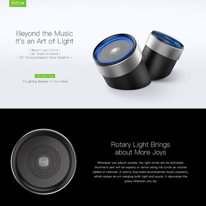QCY BOX1 Mini altavoz portátil Música inalámbrica Metal V4.2 Altavoces Bluetooth