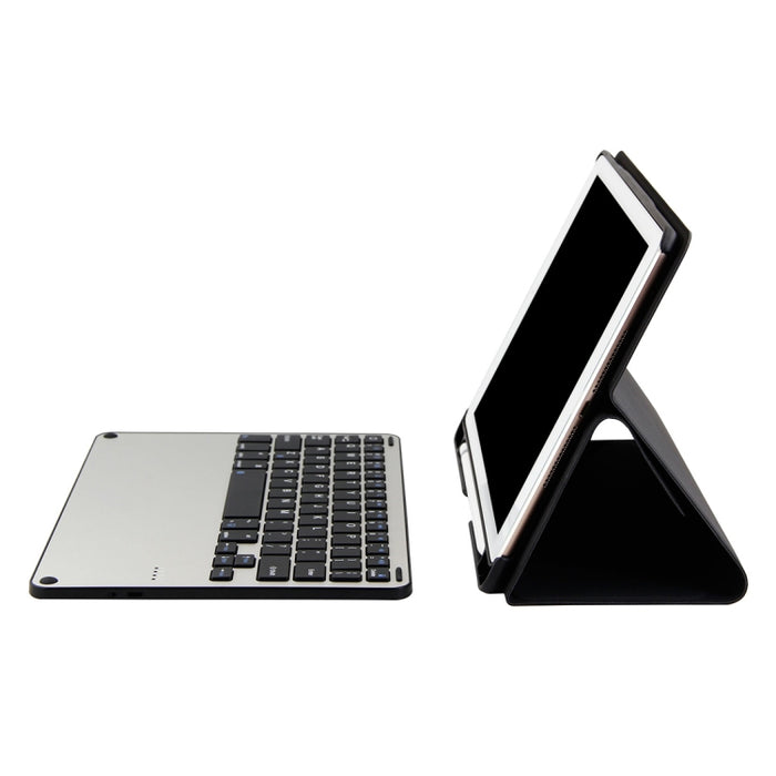 3018 Teclado desmontable de aleación de aluminio Bluetooth 3.0 + Funda de cuero con textura de tela de imitación para tableta para iPad Air / Air 2 / iPad Pro de 9,7 pulgadas, con función de suspensión / repelente al agua