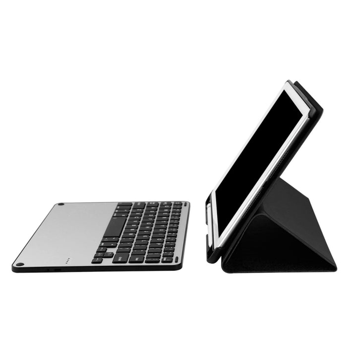 3018 Teclado desmontable de aleación de aluminio Bluetooth 3.0 + Funda de cuero con textura de tela de imitación para tableta para iPad Air / Air 2 / iPad Pro de 9,7 pulgadas, con función de suspensión / repelente al agua