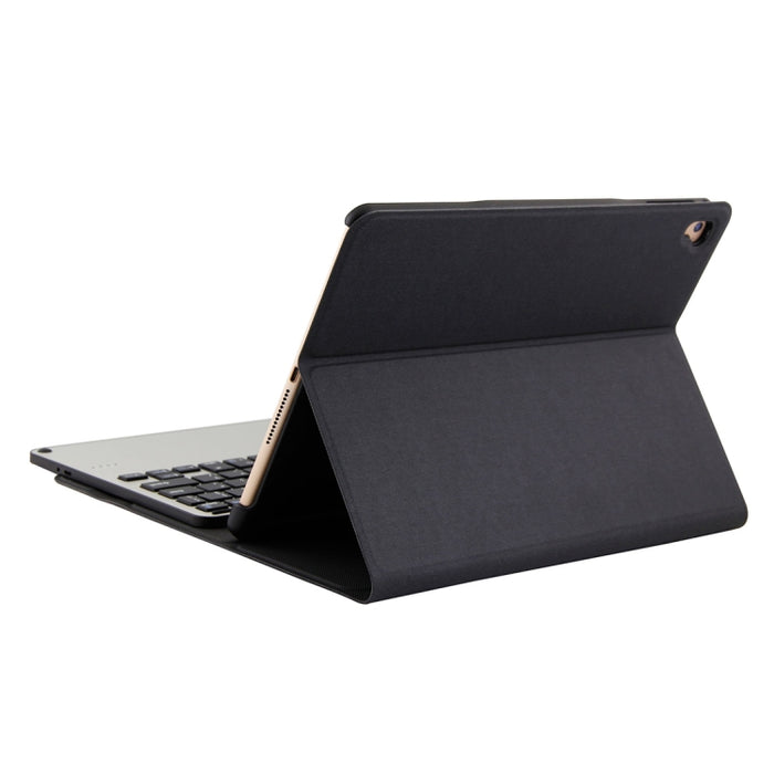 3018 Teclado desmontable de aleación de aluminio Bluetooth 3.0 + Funda de cuero con textura de tela de imitación para tableta para iPad Air / Air 2 / iPad Pro de 9,7 pulgadas, con función de suspensión / repelente al agua