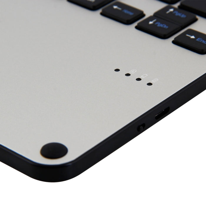 3018 Teclado desmontable de aleación de aluminio Bluetooth 3.0 + Funda de cuero con textura de tela de imitación para tableta para iPad Air / Air 2 / iPad Pro de 9,7 pulgadas, con función de suspensión / repelente al agua