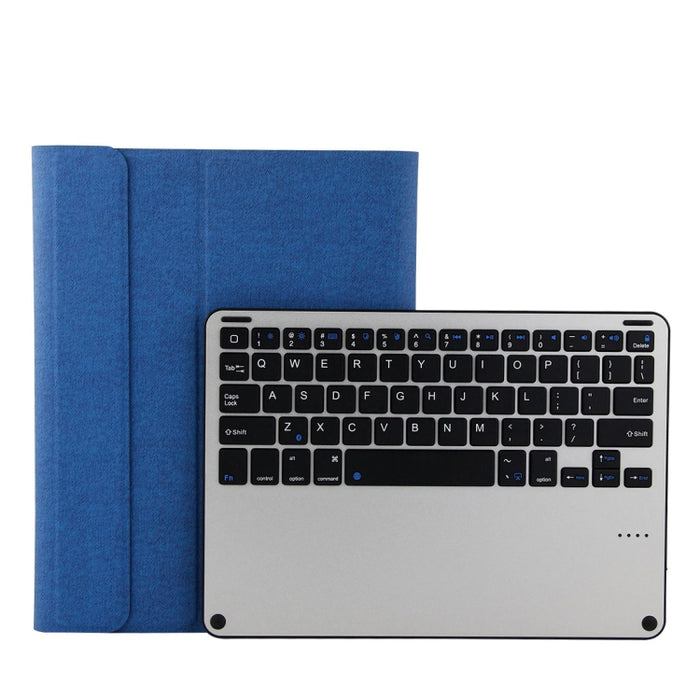 3018 Teclado desmontable de aleación de aluminio Bluetooth 3.0 + Funda de cuero con textura de tela de imitación para tableta para iPad Air / Air 2 / iPad Pro de 9,7 pulgadas, con función de suspensión / repelente al agua