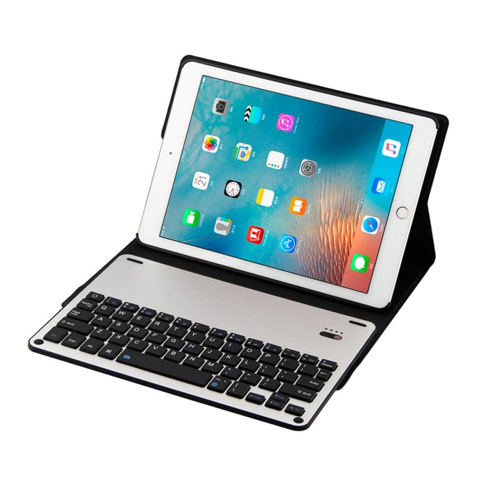 Teclado de aleación de aluminio Bluetooth FT-1038B + funda de cuero