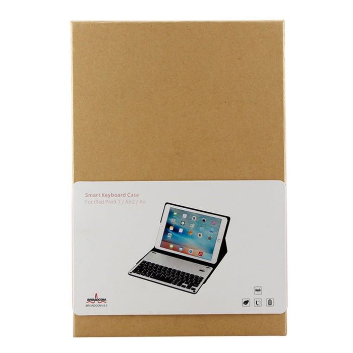 Teclado de aleación de aluminio Bluetooth FT-1038B + funda de cuero