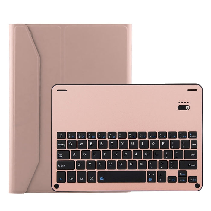 Teclado de aleación de aluminio Bluetooth FT-1038B + funda de cuero