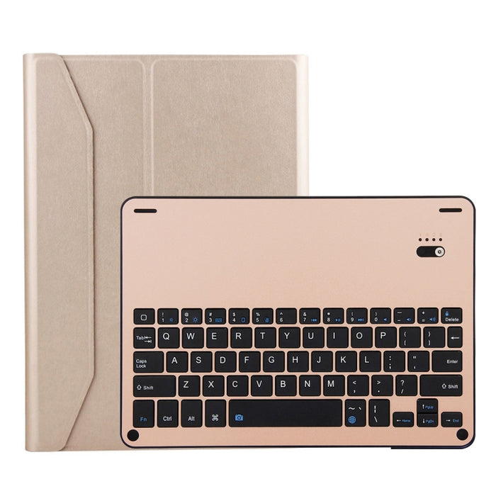 Teclado de aleación de aluminio Bluetooth FT-1038B + funda de cuero