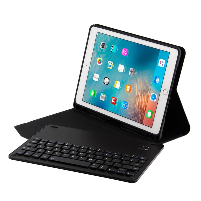 Teclado de aleación de aluminio Bluetooth FT-1038E + funda de cuero