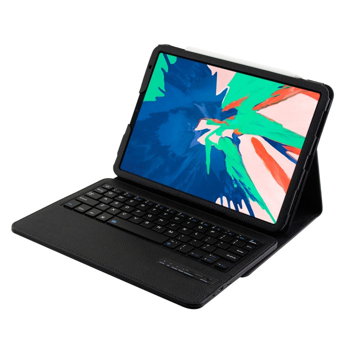 IP011 Teclado ABS desmontable Bluetooth 3.0 + Funda de cuero con textura Litchi para tableta para iPad Pro de 11 pulgadas (2018), con función de suspensión