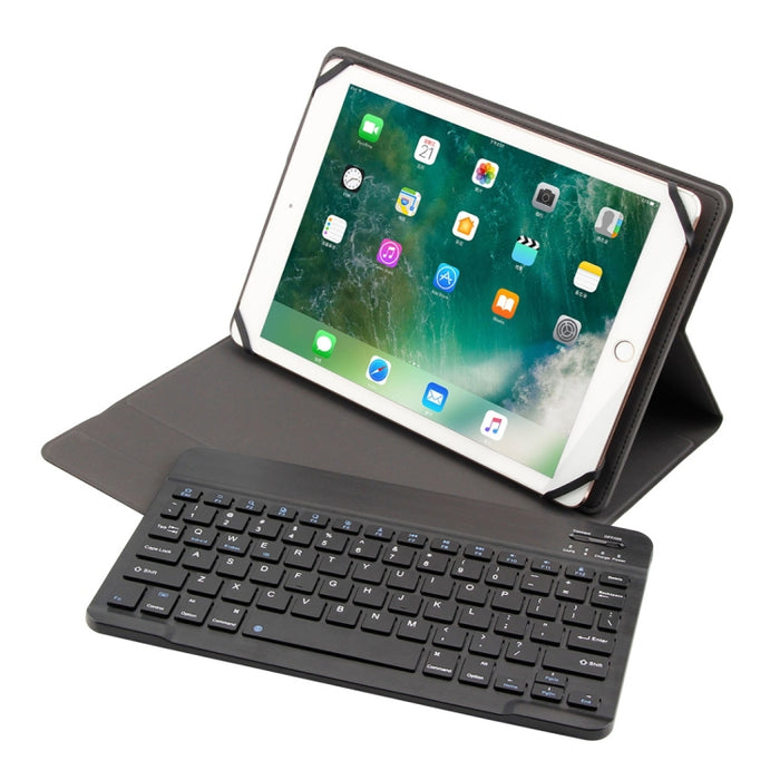TY-1031 Universal Bluetooth 3.0 ABS Teclado de textura cepillada + Funda de cuero para tableta para iOS, Windows, Android Tablet PC de entre 9 y 10,5 pulgadas