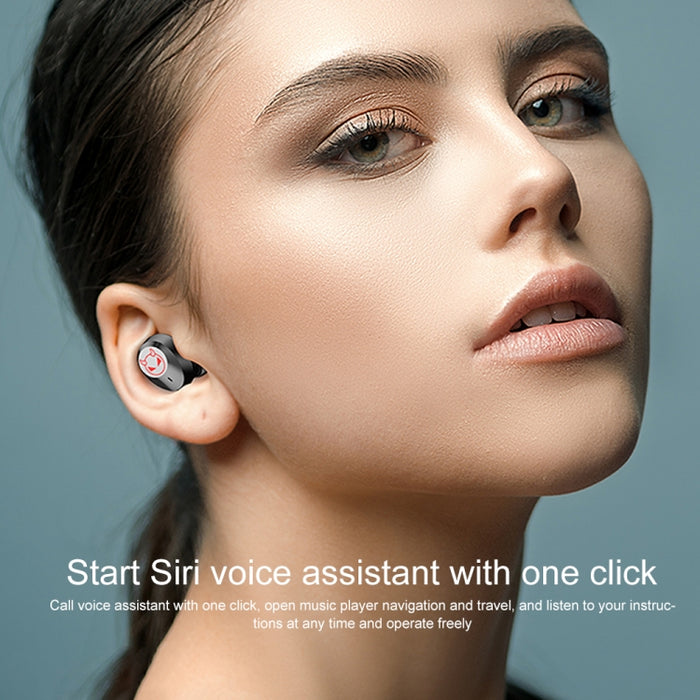 Auricular Bluetooth táctil inteligente con reducción de ruido M23 Little Devil Pattern con pantalla de batería de tres pantallas y caja de carga de espejo, compatible con llamadas HD y Siri