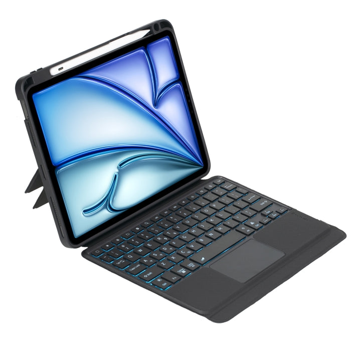 T11B-AS Funda para teclado Bluetooth táctil retroiluminada giratoria desmontable para iPad Air 11 2024 / Air 5 / Air 4 10,9 / Pro 11 2022 2021 2020 2018, For iPad Air 11 2025 / Air 11 2024 / Air 5 / Air 4 10.9 / Pro 11 2022 2021 2020 2018
