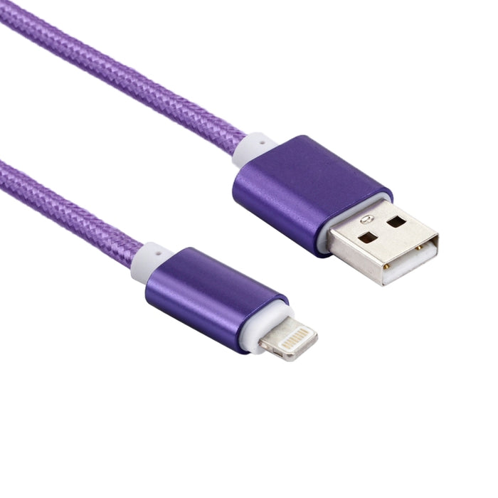 Cabeza de metal de estilo tejido de 2 m, 84 núcleos, 8 pines a cable de datos/cargador USB 2.0