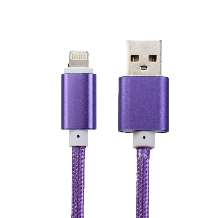 Cabeza de metal de estilo tejido de 2 m, 84 núcleos, 8 pines a cable de datos/cargador USB 2.0