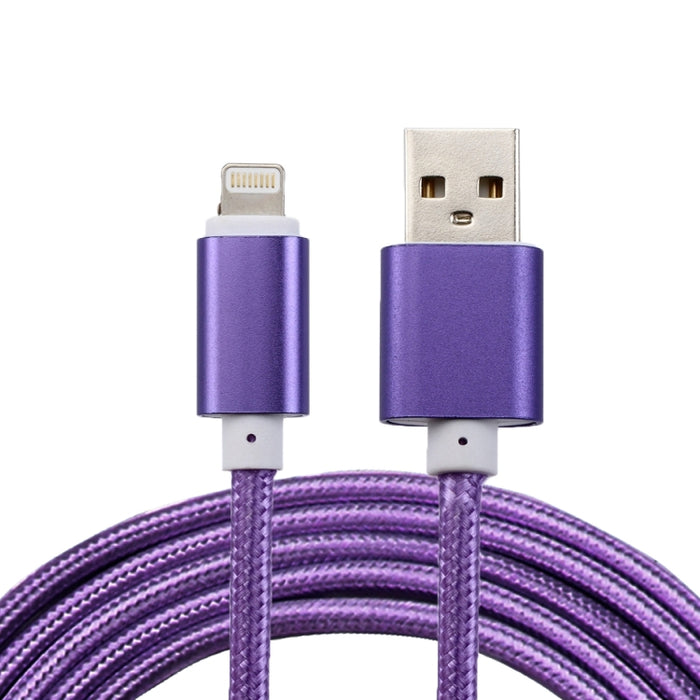 Cabeza de metal de estilo tejido de 2 m, 84 núcleos, 8 pines a cable de datos/cargador USB 2.0