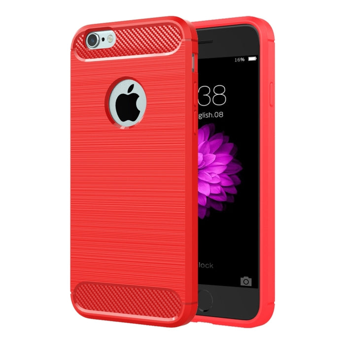 Para iPhone 6 y 6s Funda protectora de armadura resistente de fibra de textura cepillada TPU