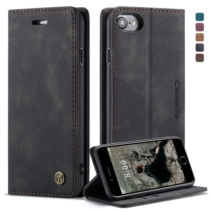CaseMe-013 Funda de cuero con tapa horizontal esmerilada retro multifuncional para iPhone 6/6s, con ranura para tarjeta, soporte y billetera