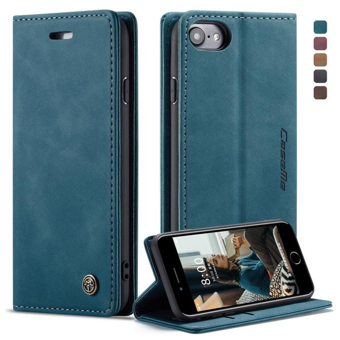 CaseMe-013 Funda de cuero con tapa horizontal esmerilada retro multifuncional para iPhone 6/6s, con ranura para tarjeta, soporte y billetera