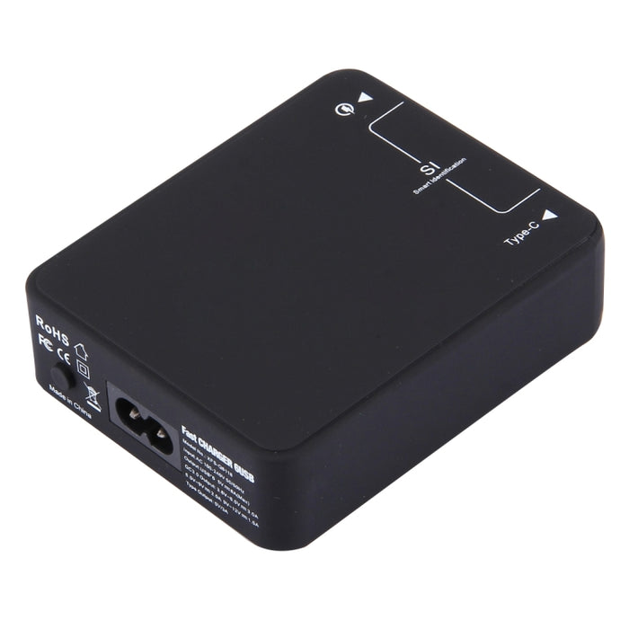 Q8118 1 Carga Rápida 3.0 + 4 USB de Identificación Inteligente + 1 Cargador USB de Escritorio USB-C / Type-C 3.1