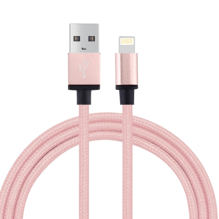 Cable de carga/datos USB 2.0 con cabeza de metal de estilo tejido de 1 m, 58 núcleos, 8 pines