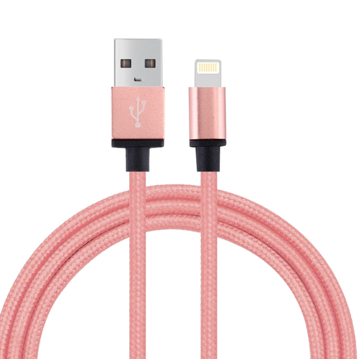 Cable de carga/datos USB 2.0 con cabeza de metal de estilo tejido de 1 m, 58 núcleos, 8 pines