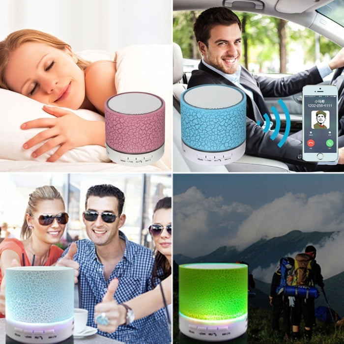 Mini altavoz estéreo Bluetooth portátil A9 con luz LED, micrófono incorporado, compatible con llamadas manos libres y tarjeta TF