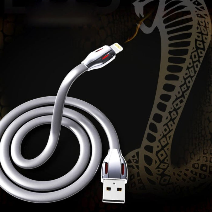 REMAX RC-035i Laser Series 1m 2.1A Cable cargador de sincronización de datos de 8 pines a USB con indicador LED