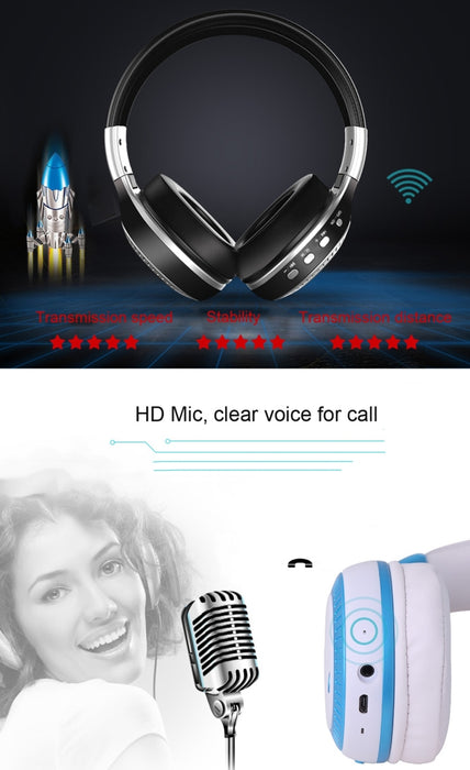 Zealot B19 Auriculares de música estéreo Bluetooth con diadema plegable y pantalla para iPhone, Galaxy, Huawei, Xiaomi, LG, HTC y otros teléfonos inteligentes