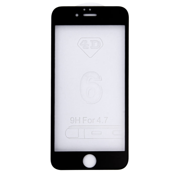 Para iPhone 6 y 6s 0,26 mm 9H Dureza de la superficie 4D Curverd Arc Película de pantalla completa de vidrio templado con pantalla de seda HD a prueba de explosiones
