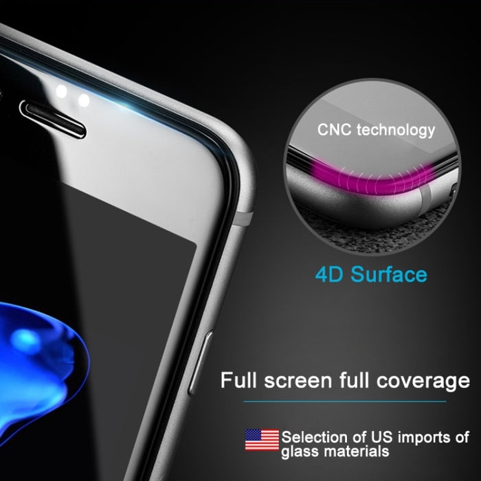 Para iPhone 6 y 6s 0,26 mm 9H Dureza de la superficie 4D Curverd Arc Película de pantalla completa de vidrio templado con pantalla de seda HD a prueba de explosiones