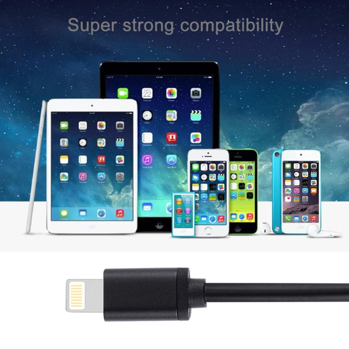 Cable de carga de sincronización de datos USB de 1 m, 3 A, 8 pines a USB para iPhone, iPad, diámetro: 4 cm