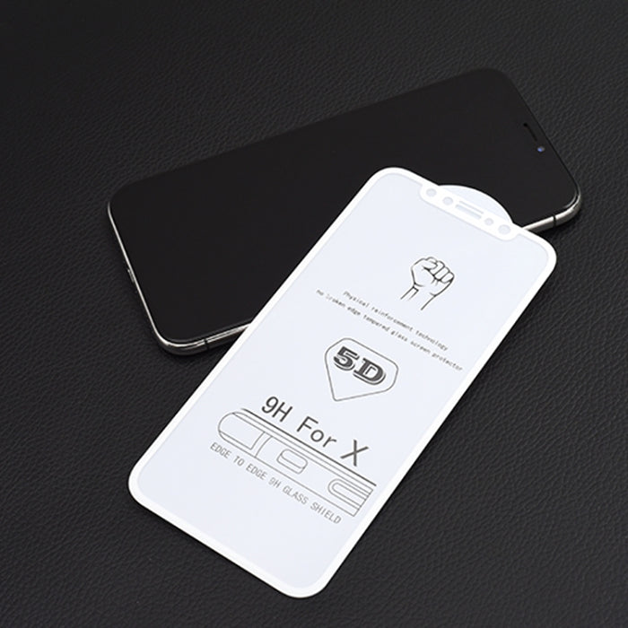 Película de vidrio templado de pantalla completa con pegamento completo 9H 5D para iPhone 6 / 6s