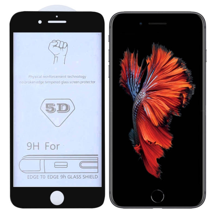 Película de vidrio templado de pantalla completa con pegamento completo 9H 5D para iPhone 6 / 6s