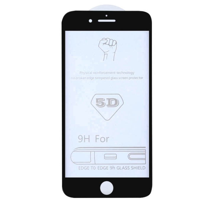 25 PCS 9H 5D Película de vidrio templado de pantalla completa con pegamento completo para iPhone 6 / 6s