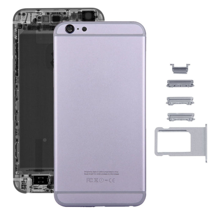 5 en 1 para iPhone 6s Plus (cubierta trasera + bandeja para tarjetas + tecla de control de volumen + botón de encendido + tecla vibradora con interruptor de silencio) Cubierta de carcasa de ensamblaje completo (dorado + negro), For 6s Plus             ...
