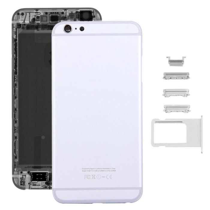 5 en 1 para iPhone 6s Plus (cubierta trasera + bandeja para tarjetas + tecla de control de volumen + botón de encendido + tecla vibradora con interruptor de silencio) Cubierta de carcasa de ensamblaje completo (dorado + negro), For 6s Plus             ...