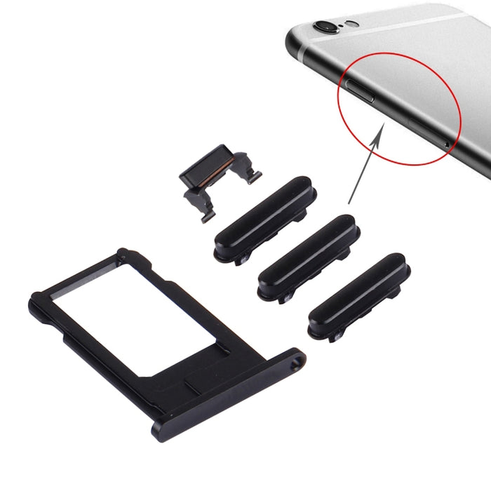 4 en 1 para iPhone 6s Plus (Bandeja para tarjetas + Tecla de control de volumen + Botón de encendido + Tecla vibradora con interruptor de silencio), For iPhone 6s Plus