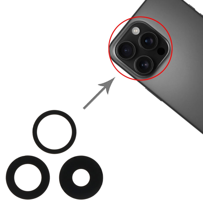 Lente de cámara trasera 3 en 1 para iPhone 16 Pro/16 Pro Max, For iPhone 16 Pro / 16 Pro Max